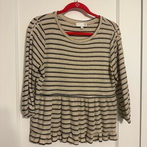 Ro & De ruffle peplum top